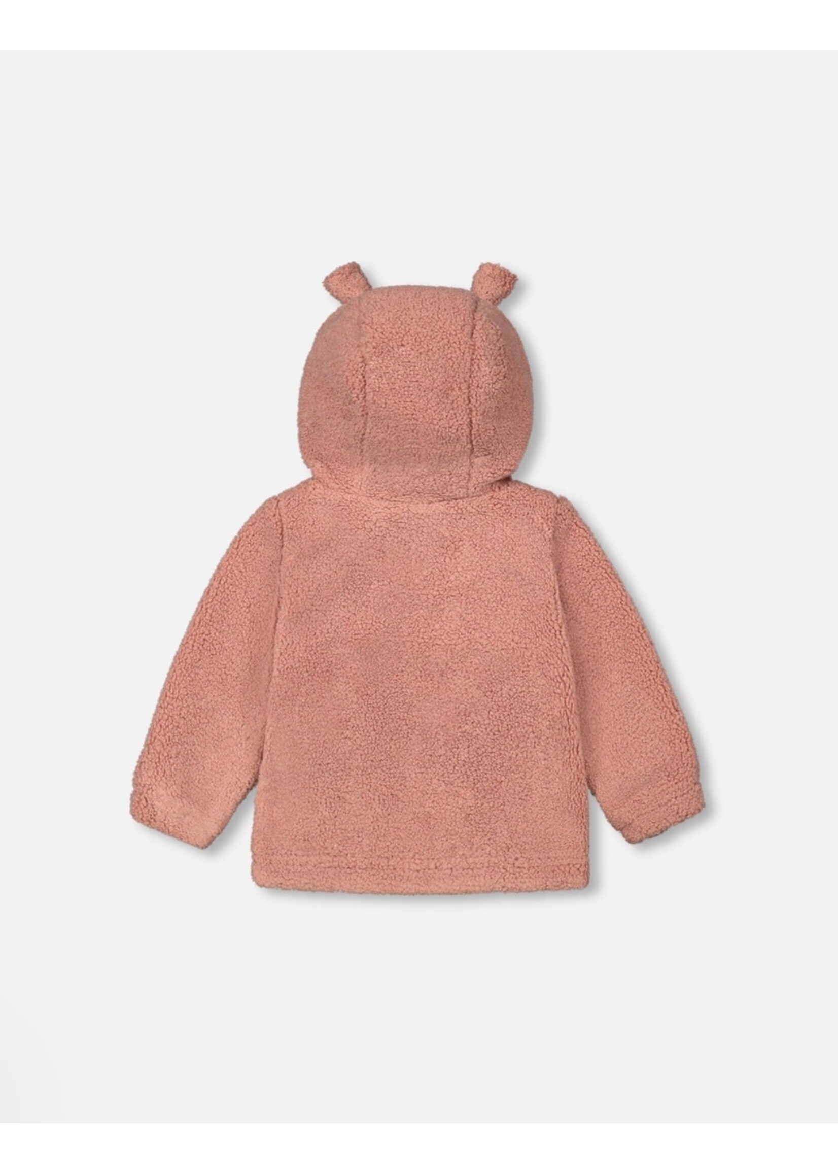 Deux Par Deux Deux Par Deux, Sherpa Hooded Zip Jacket || Powder Pink