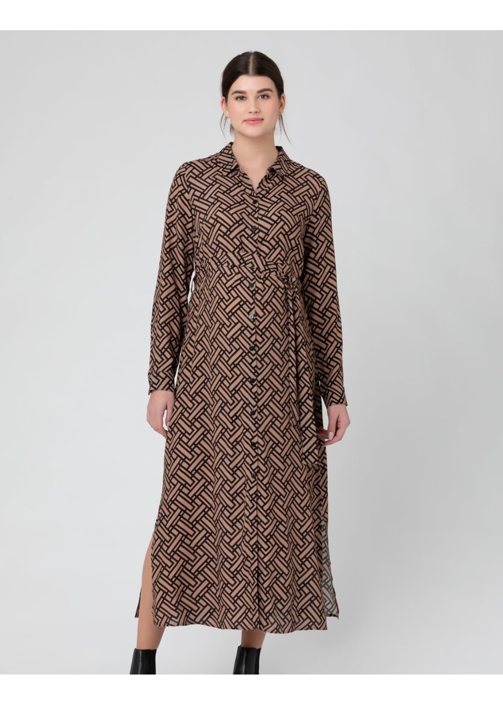 Ripe Maternity Ripe Maternity, Gia Shirt Dress || Black / Latte