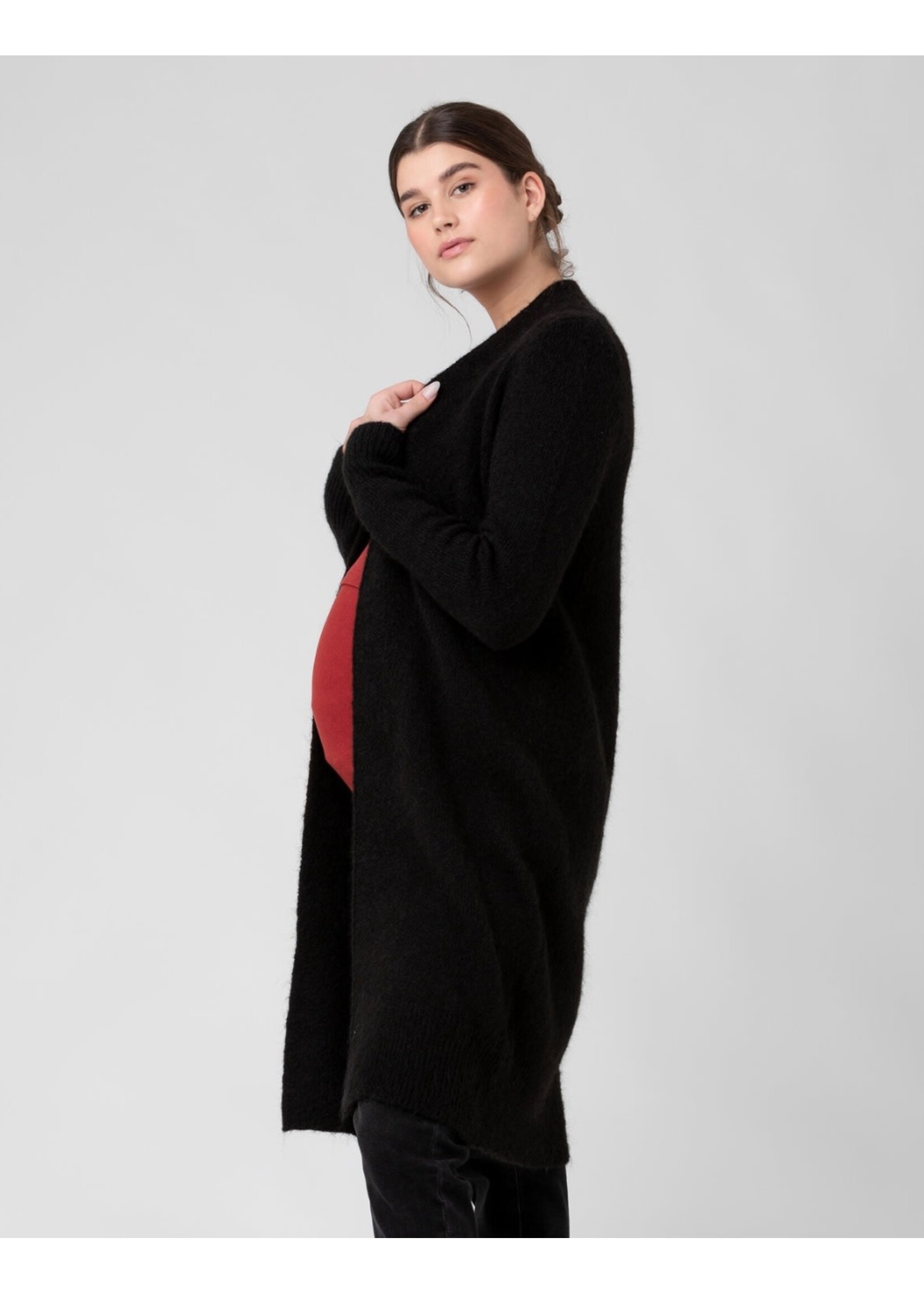 Ripe Maternity Ripe Maternity, Linda Longline Knit Cardigan || Black
