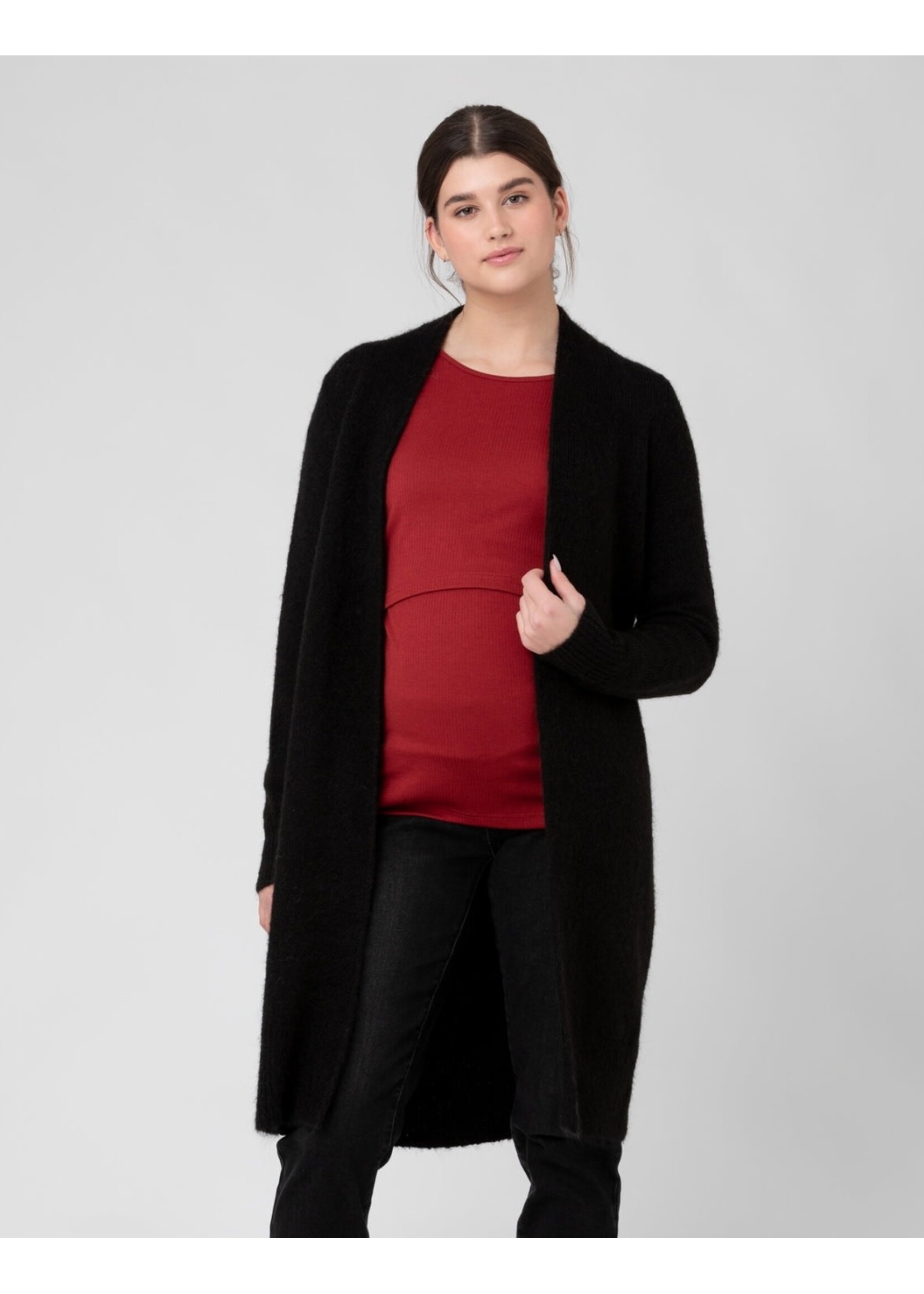 Ripe Maternity Ripe Maternity, Linda Longline Knit Cardigan || Black