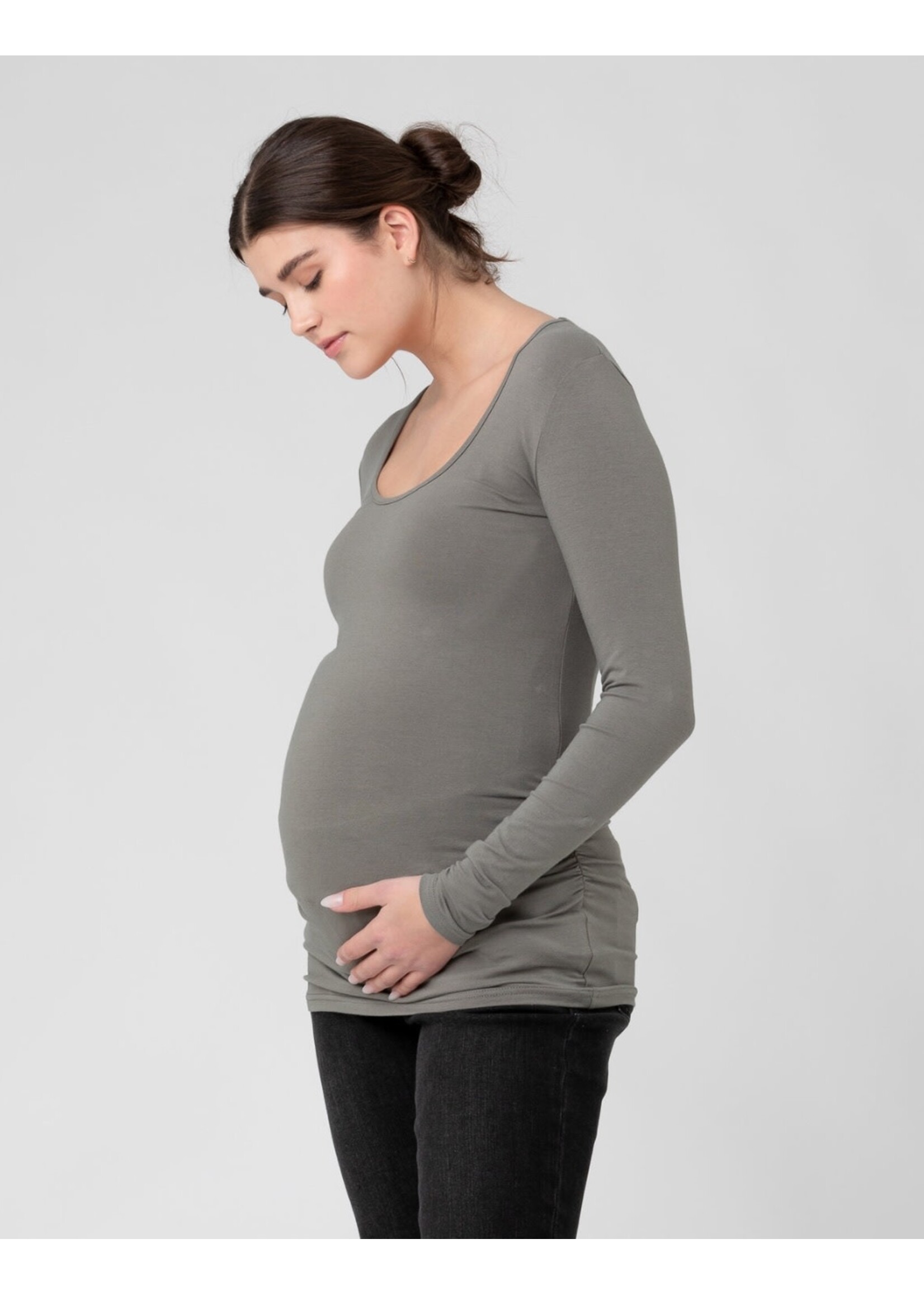 Ripe Maternity Ripe Maternity, Organic Long Sleeve Tube Top || Moss