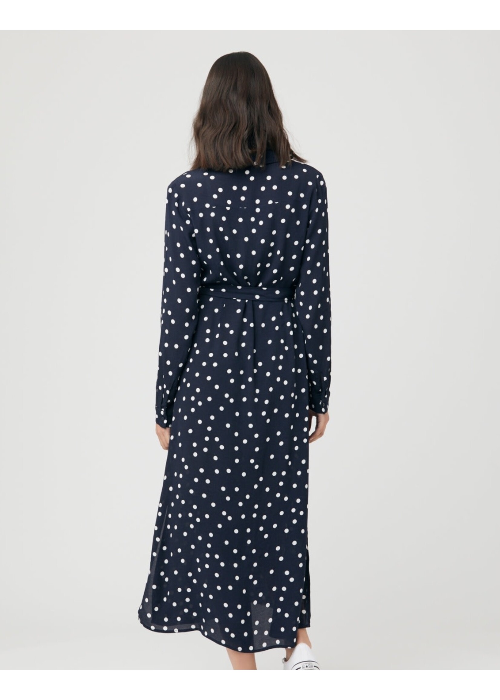 Navy spot shirt dress best sale