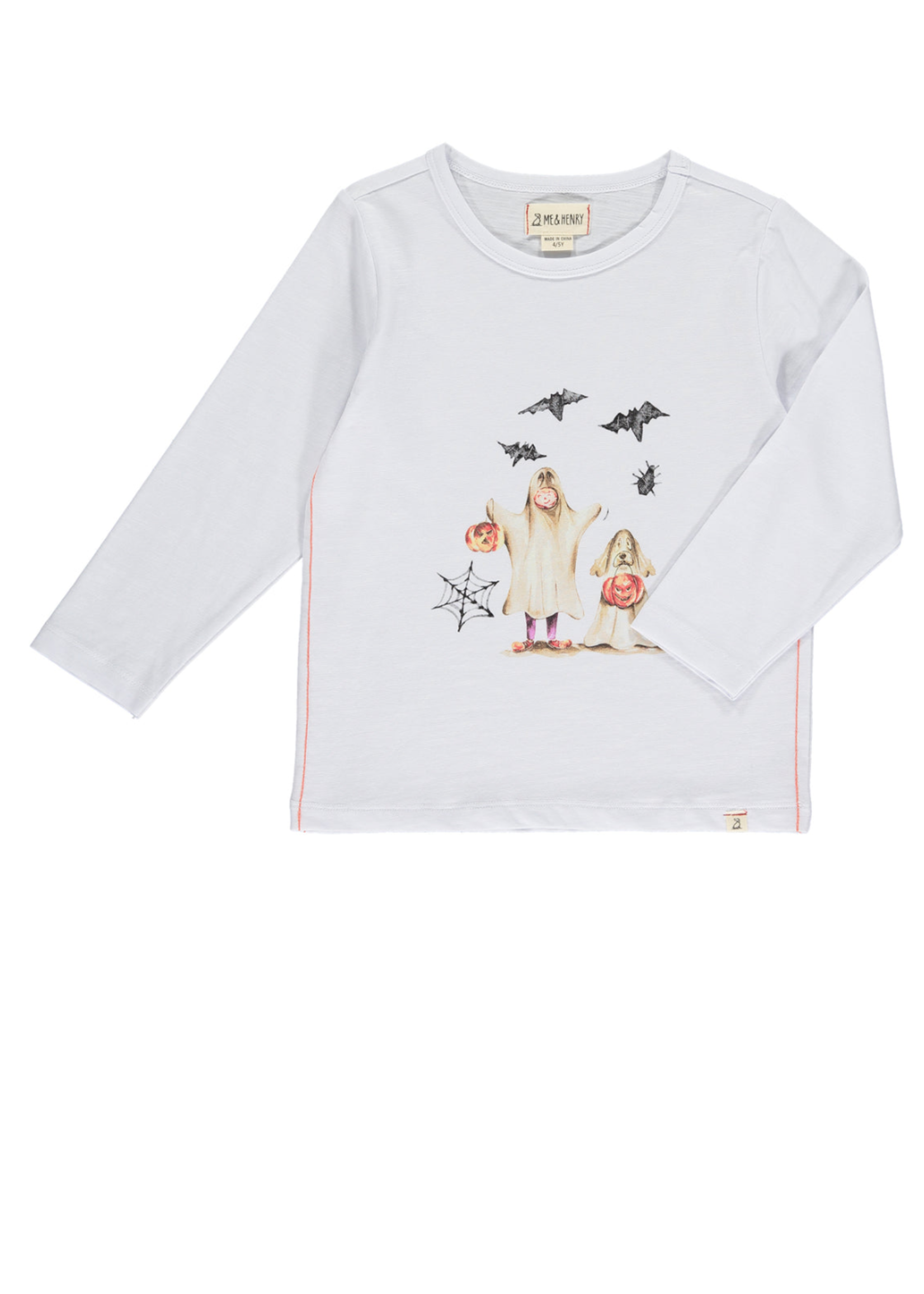 Me & Henry Me & Henry, CHEROKEE Raglan Henry Ghost Printed Tee || White