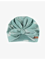 Souris Mini Souris Mini, Hazelnut Print Jersey Bow Hat || Light Turquois