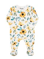 Coccoli Coccoli, Cotton-Modal Zipper Footie || Cream Sunflowers