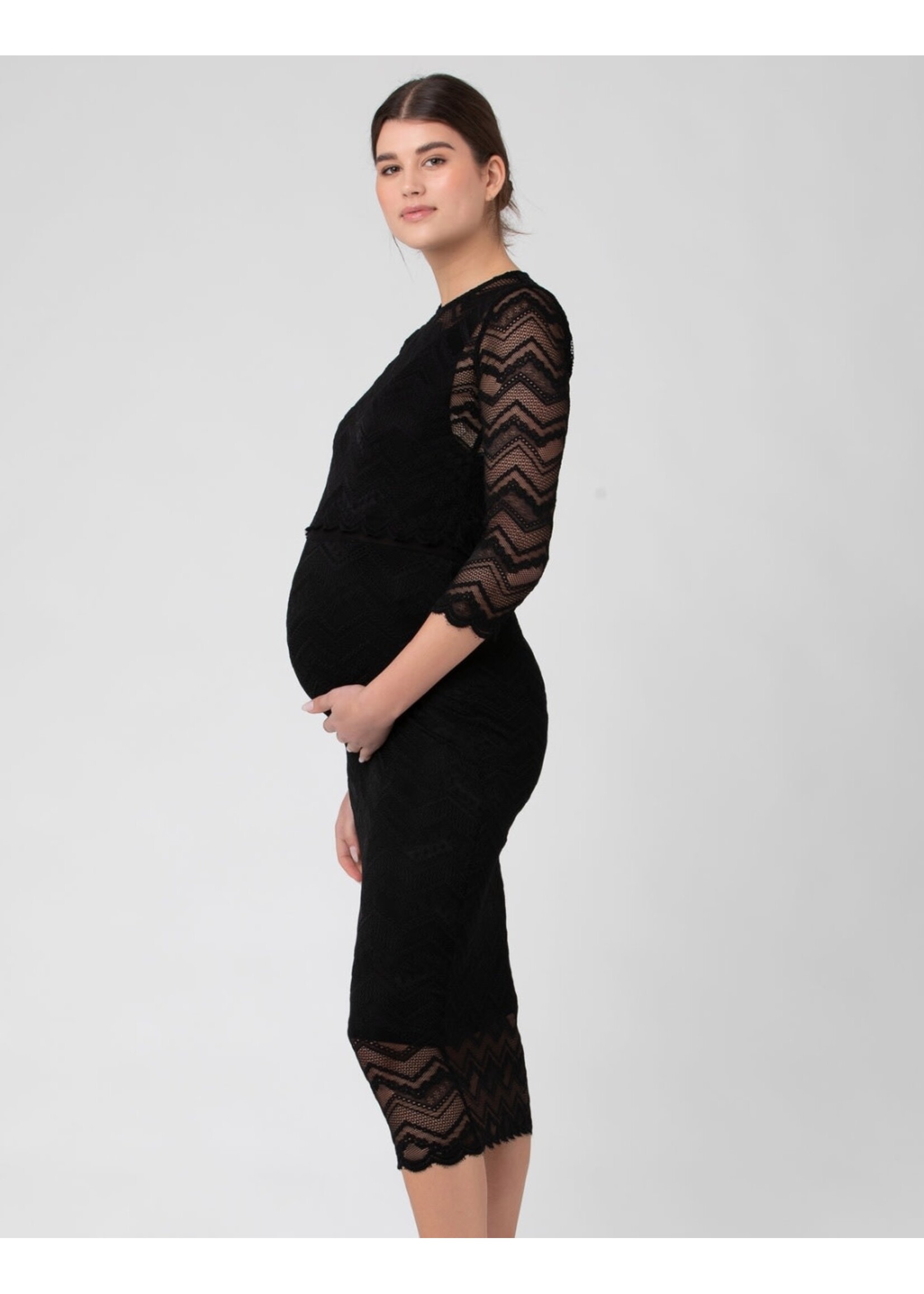Ripe Maternity Ripe Maternity, Eve Lace Maternity & Nursing Dress || Black