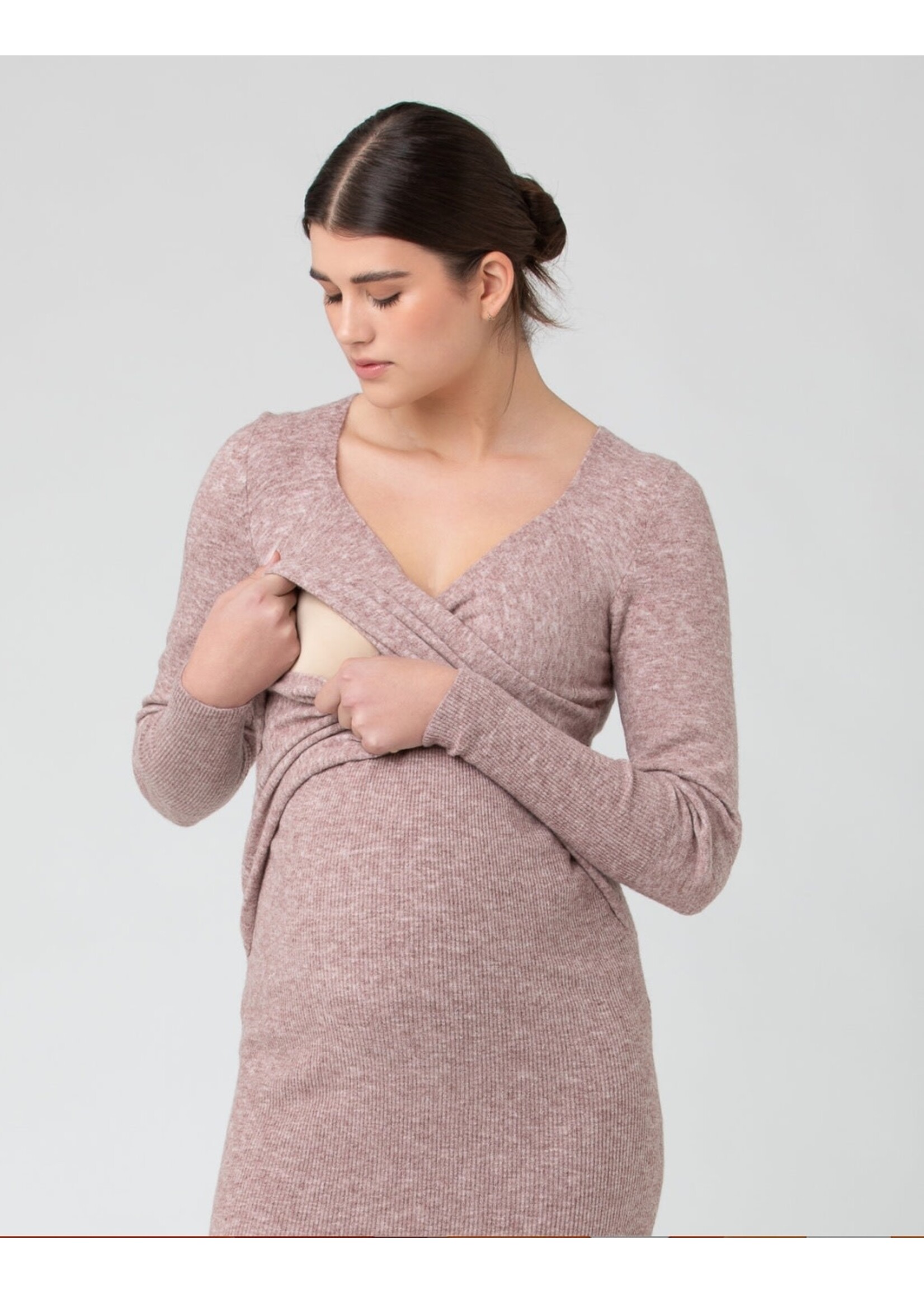 Ripe Maternity Ripe Maternity, Heidi Maternity & Nursing Dress || Pink Marle