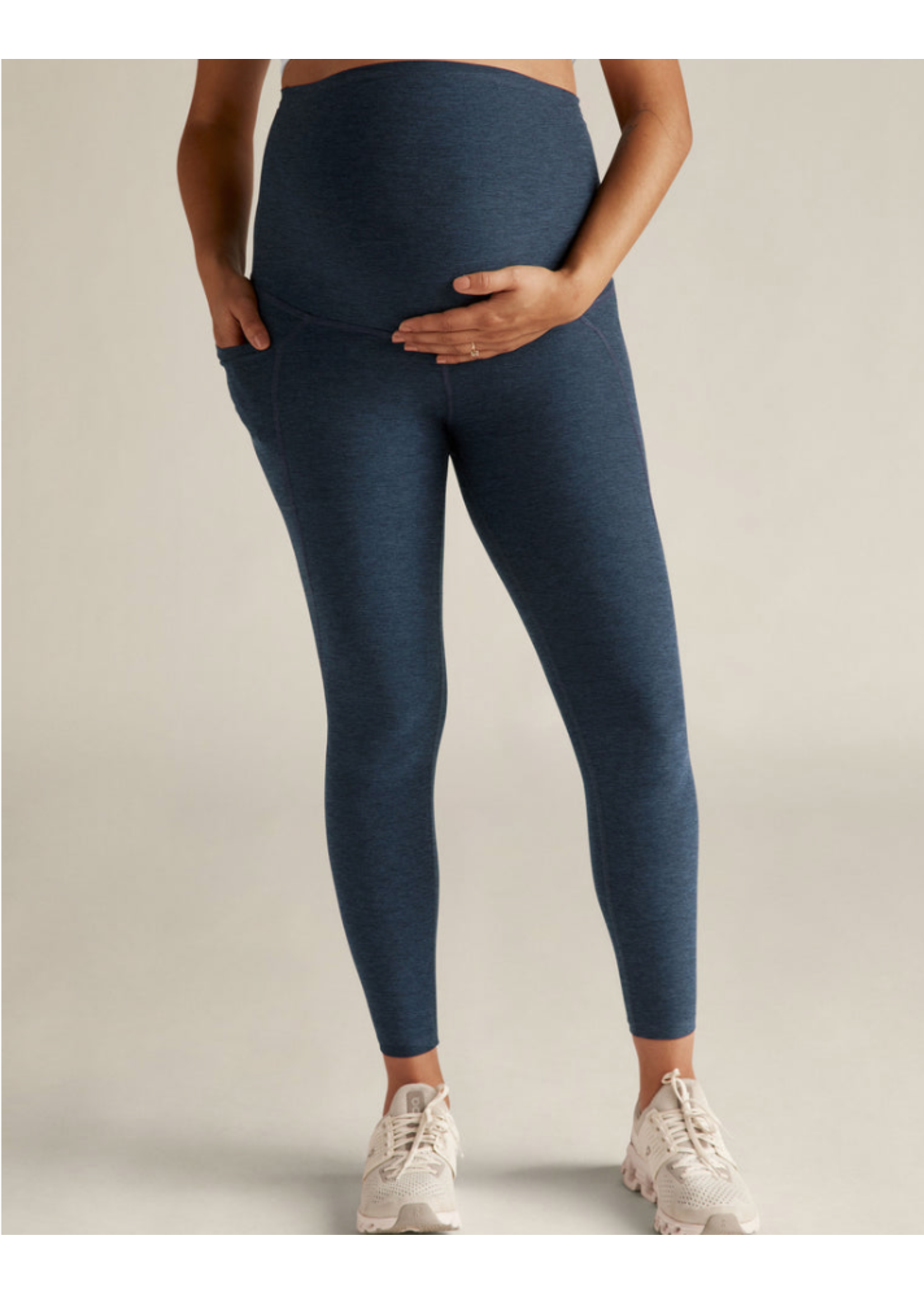 NWD $108 Beyond Bump Yoga [ Medium ] Heather Rib Maternity Midi Legging  #T1451