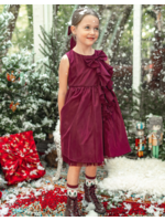 Souris Mini Souris Mini,  Flared Dress with Wide Taffeta Straps || Red