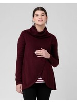 Ripe Maternity Ripe Maternity, Cowl Neck Maternity & Nursing Knit Sweater || Maroon