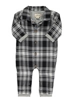 Me & Henry Me & Henry,  Lumberjacket Romper || Black & White Plaid