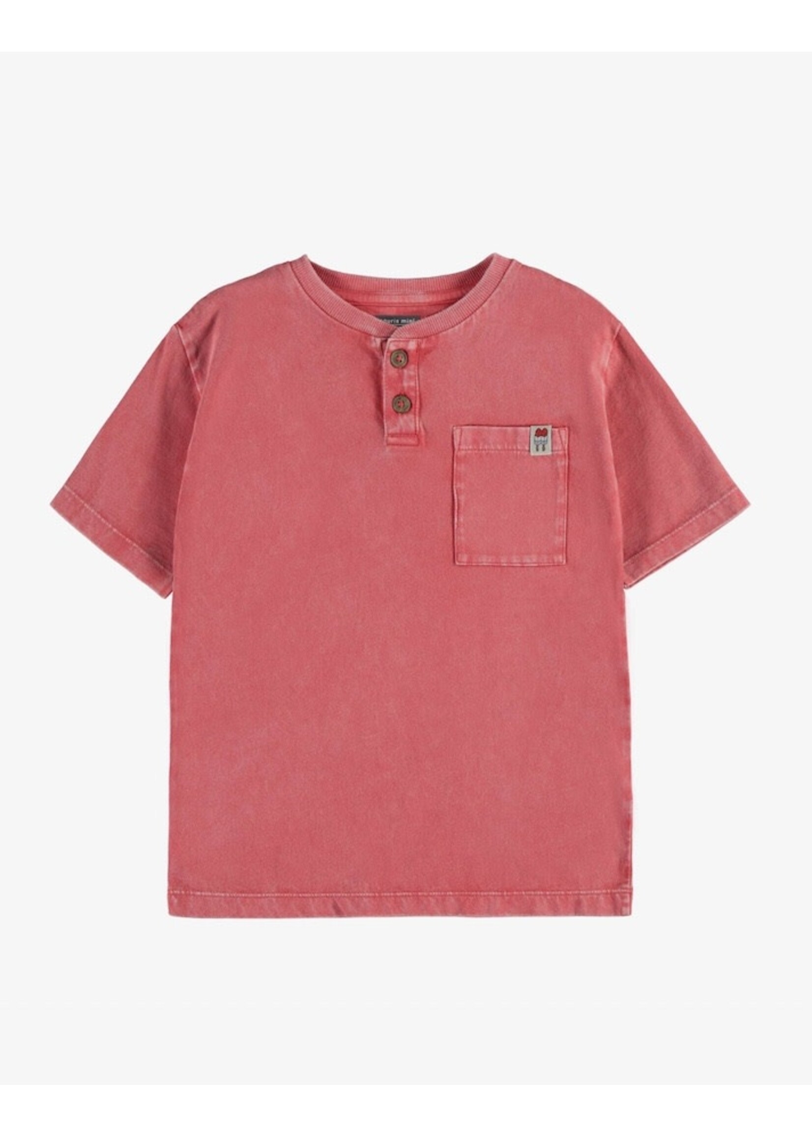 Souris Mini Souris Mini,  Short Sleeve Cotton Pocket T-shirt || Red