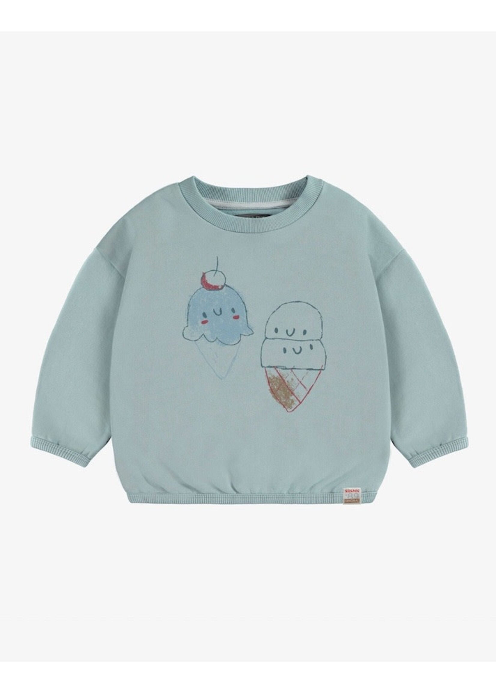 Souris Mini Souris Mini, Happy Ice Cream Sweatshirt  || Blue