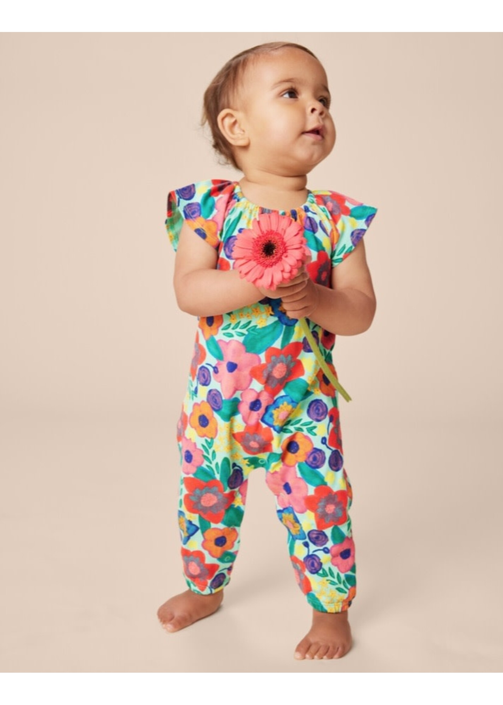 Tea Collection Tea Collection, Flutter Sleeve Baby Romper || Painterly Floral