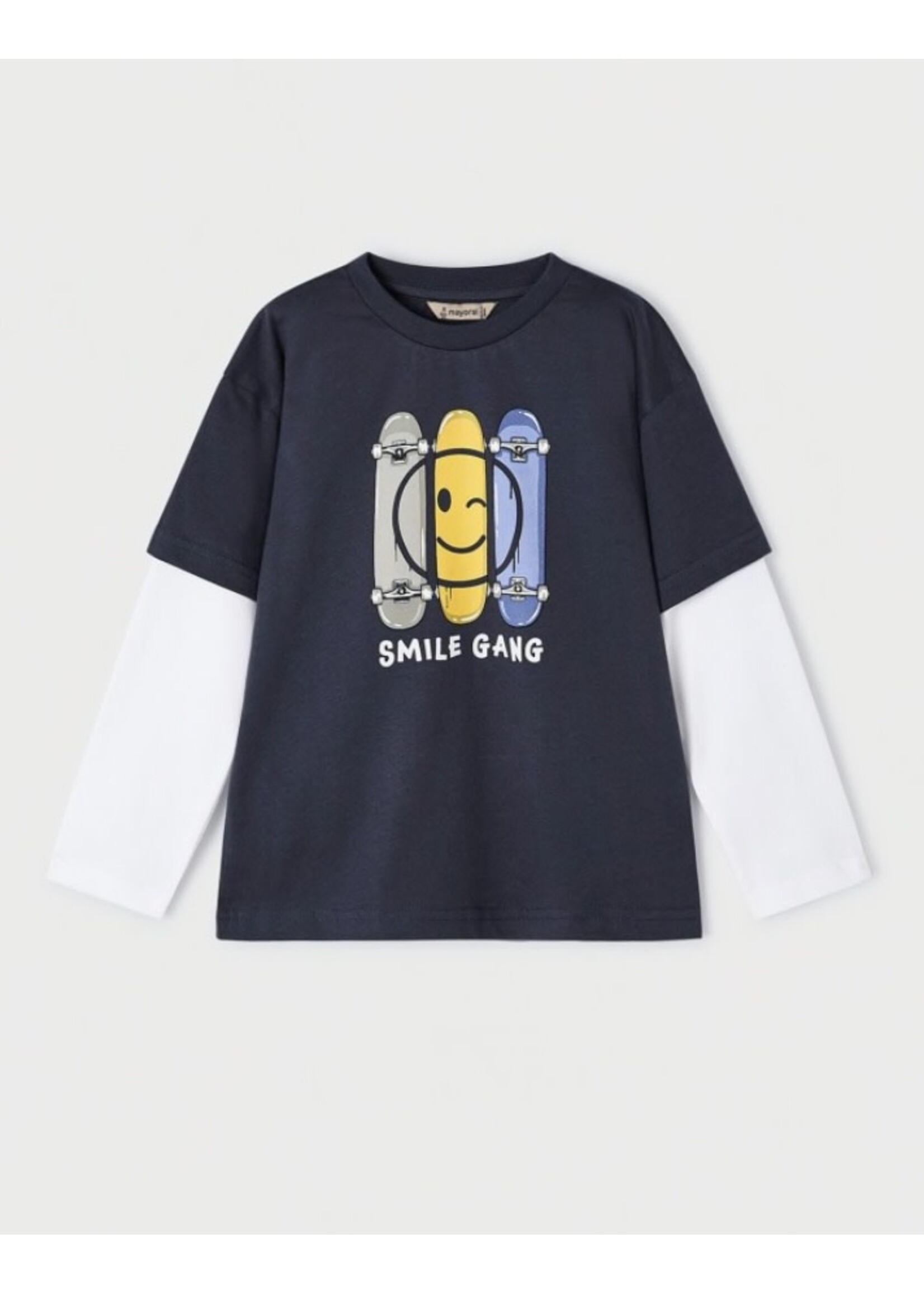 Mayoral Mayoral, Smile Gang Skateboard Layered Long Sleeve T-shirt Better Cotton || Universal