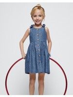 Mayoral Mayoral, Girls Linen Dress || Blue