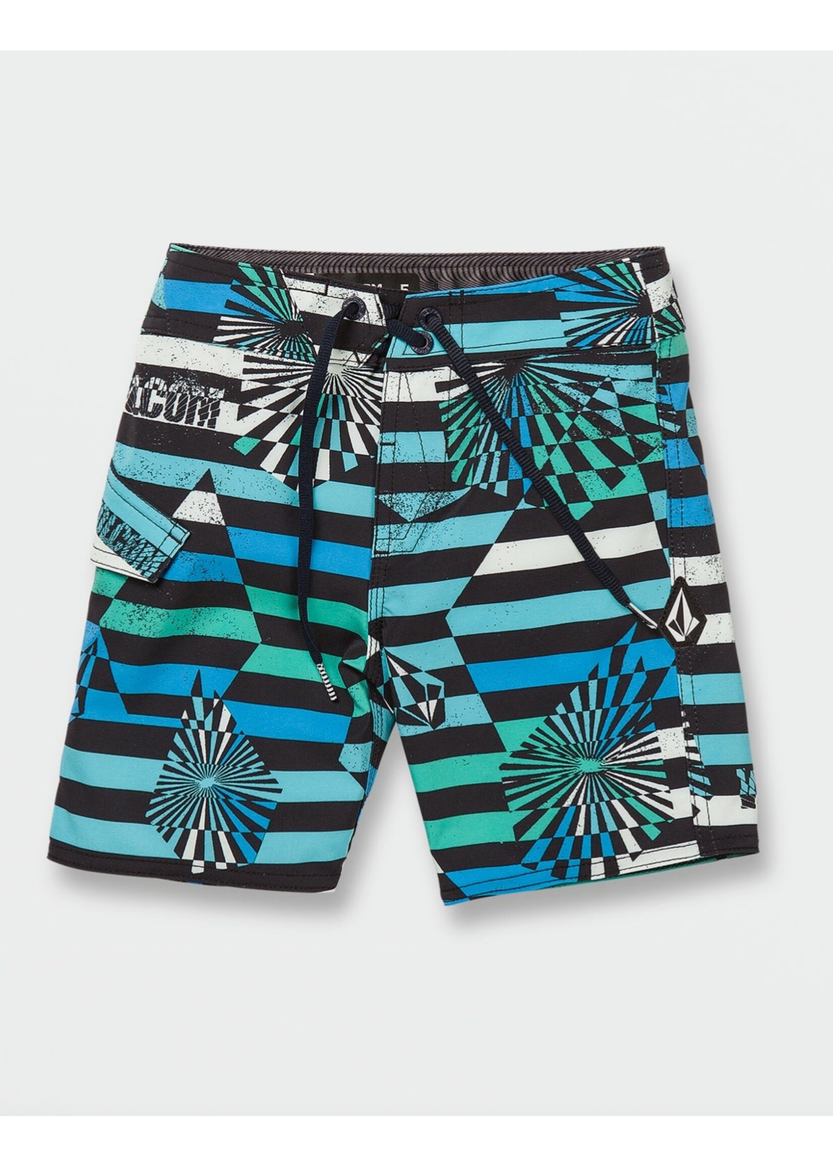 Volcom Volcom Kids, Big Boys Stone Stripe Mod-Tech Trunks - Maliblue