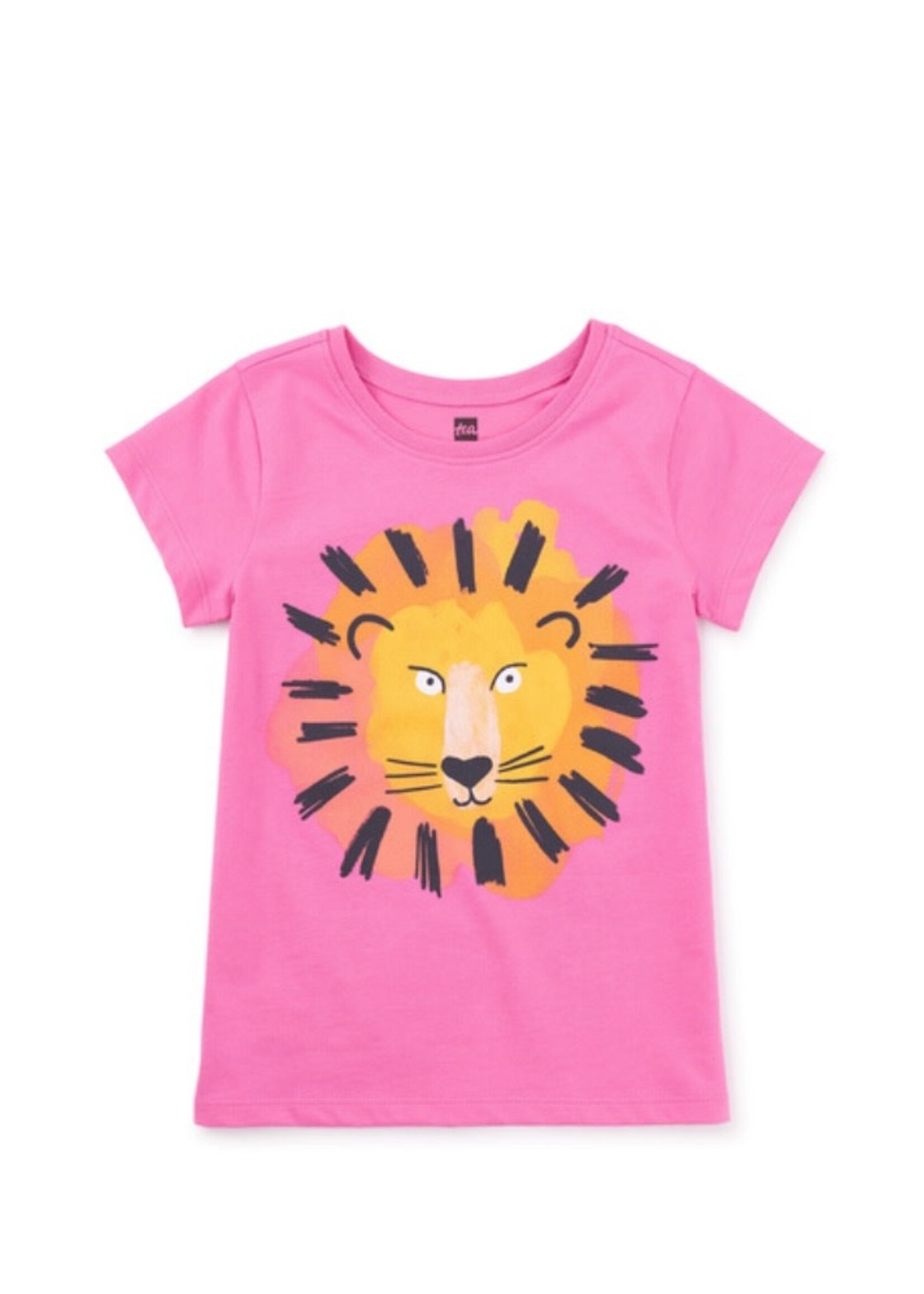 Tea Collection Tea Collection,  Lion Double-Sided Graphic Tee || Carousel Pink