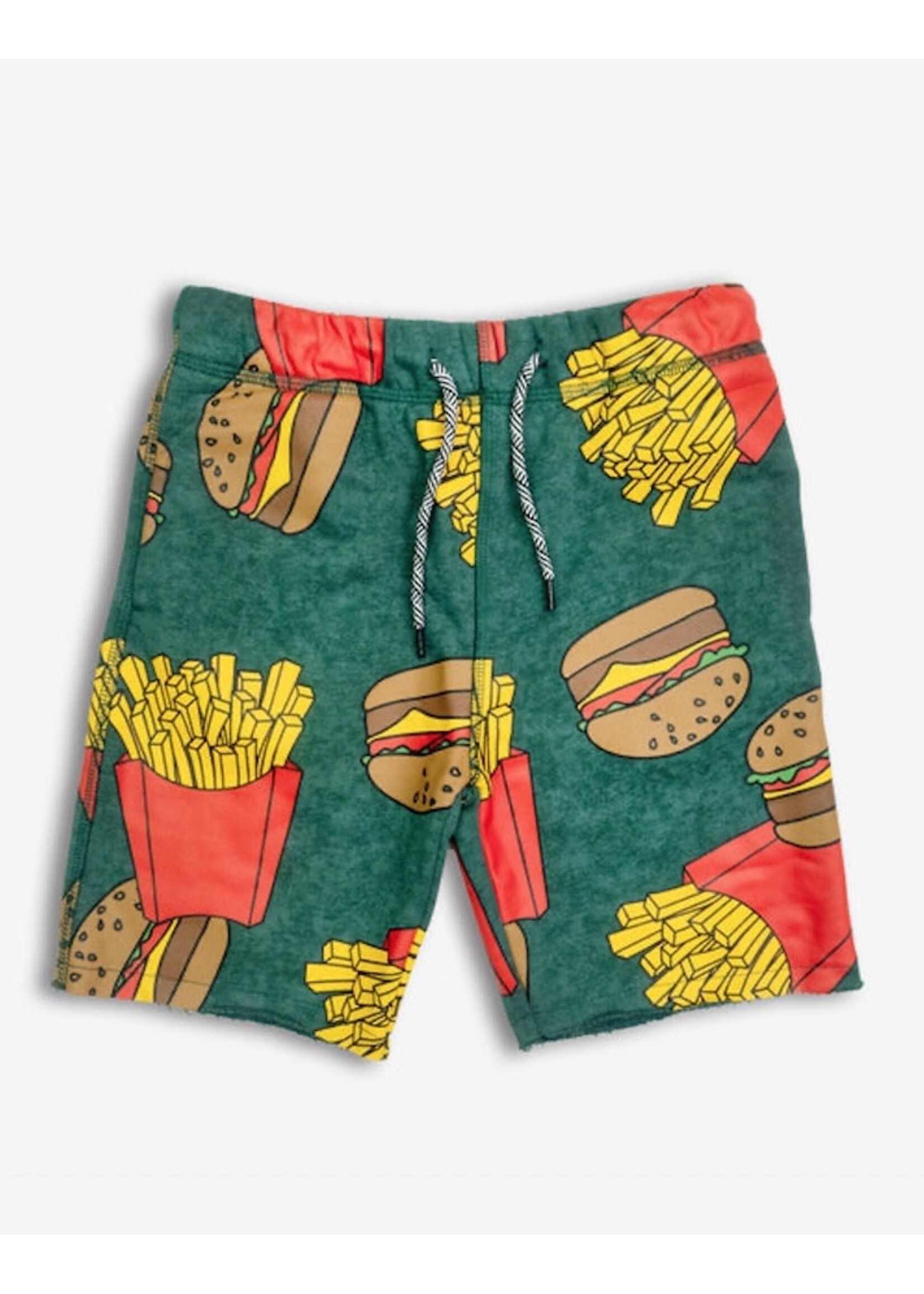 Appaman Appaman, Burger & Fries Print Camp Shorts || Dark Green