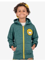 Appaman Appaman, Strivers Smile Emoji Embroidered Magic Zip Hoodie || Dark Green