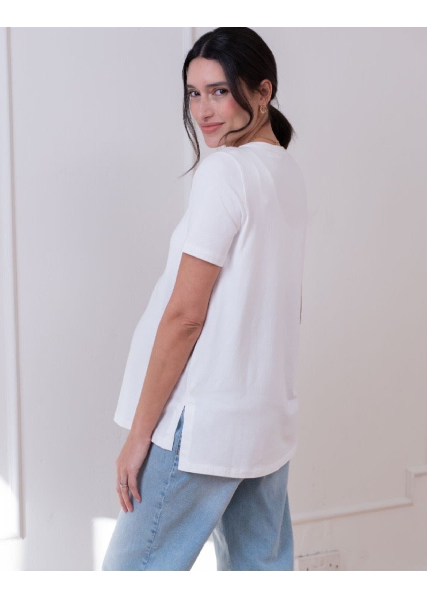 Seraphine Seraphine, Everleigh, Jersey Short Sleeve Maternity T-Shirt || White