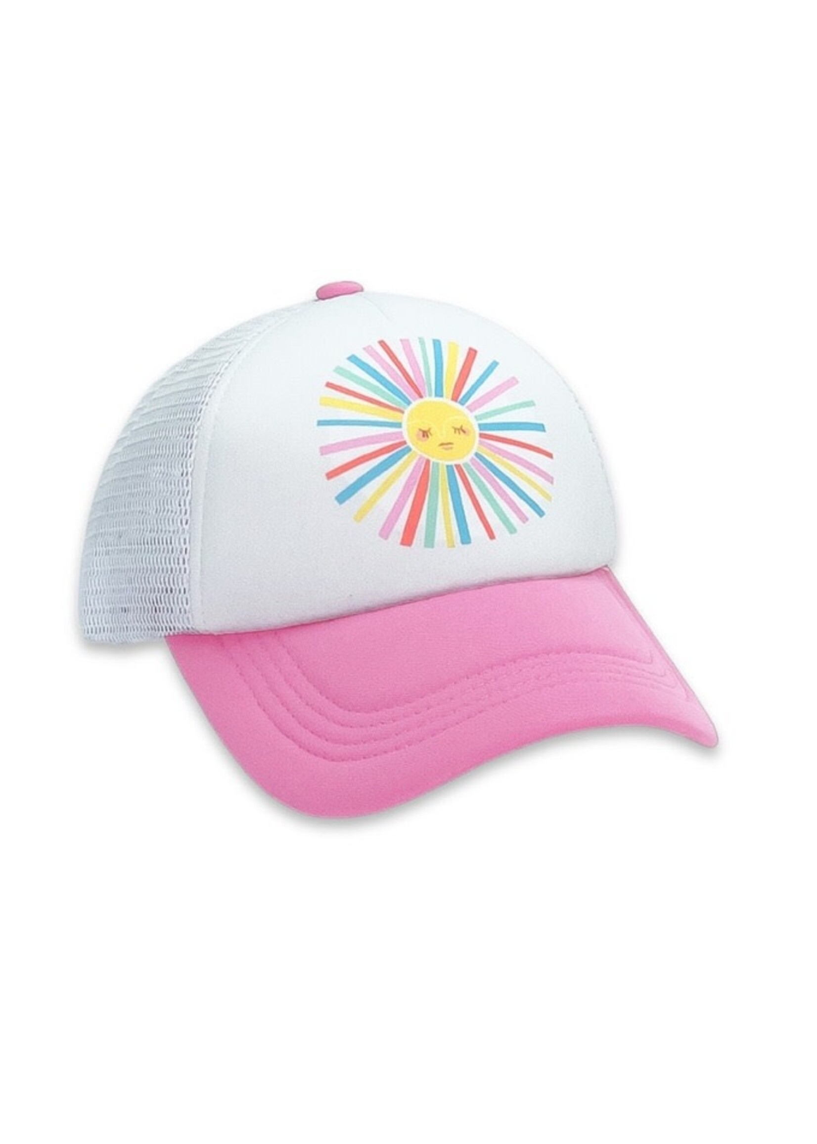 Feather 4 Arrow Feather 4 Arrow, Rainbow Sun Trucker Hat || Pink / White