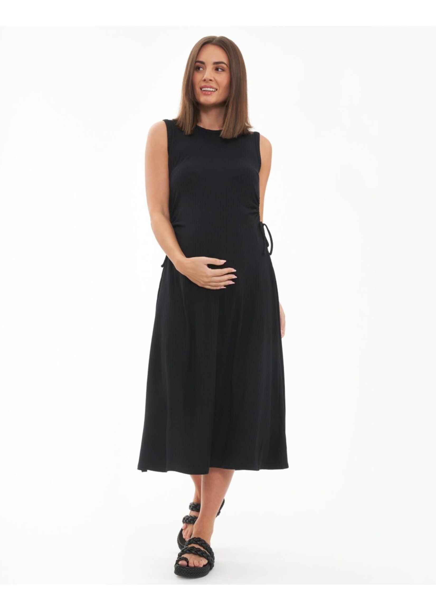 Ripe Maternity Ripe Maternity, Carol Rib A-line Dress || Black