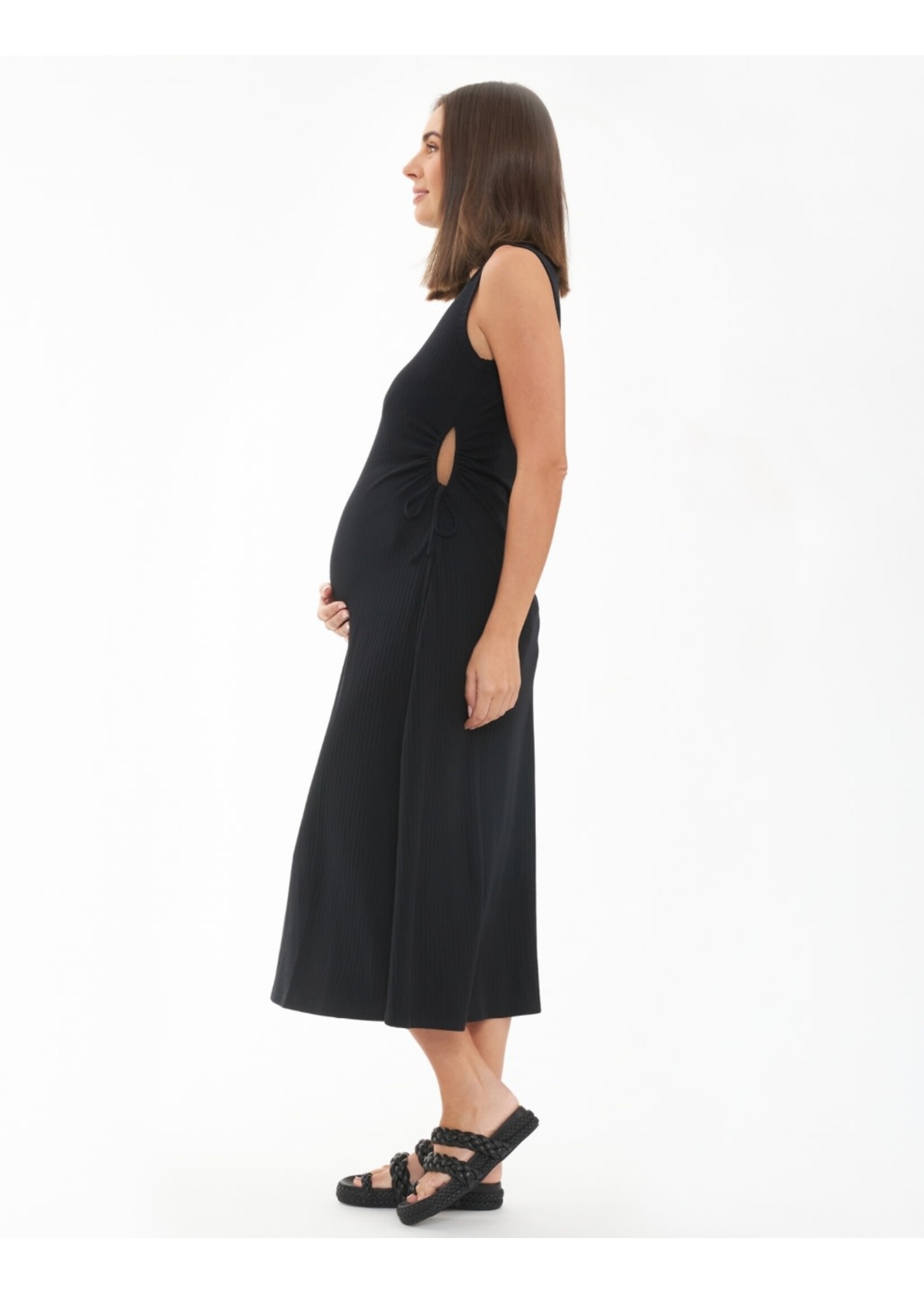 Ripe Maternity Ripe Maternity, Carol Rib A-line Dress || Black