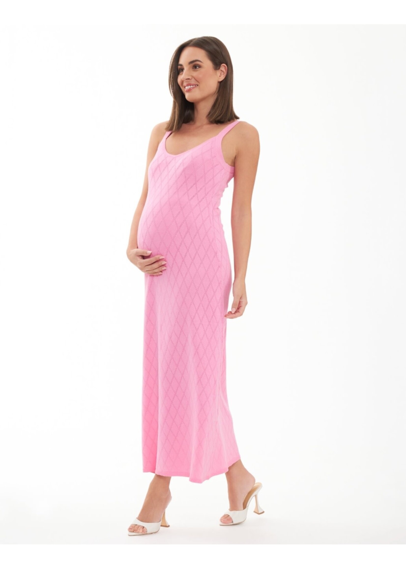 Ripe Maternity Ripe Maternity, Skyla Pointelle Knit Dress || Bubble Gum