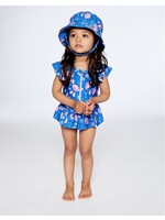 Deux Par Deux Deux Par Deux, One Piece Swimsuit Royal Blue || Printed Pink Lemon