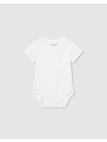 Mayoral Mayoral, Newborn Better Cotton Openwork Short Sleeve Bodysuit || White