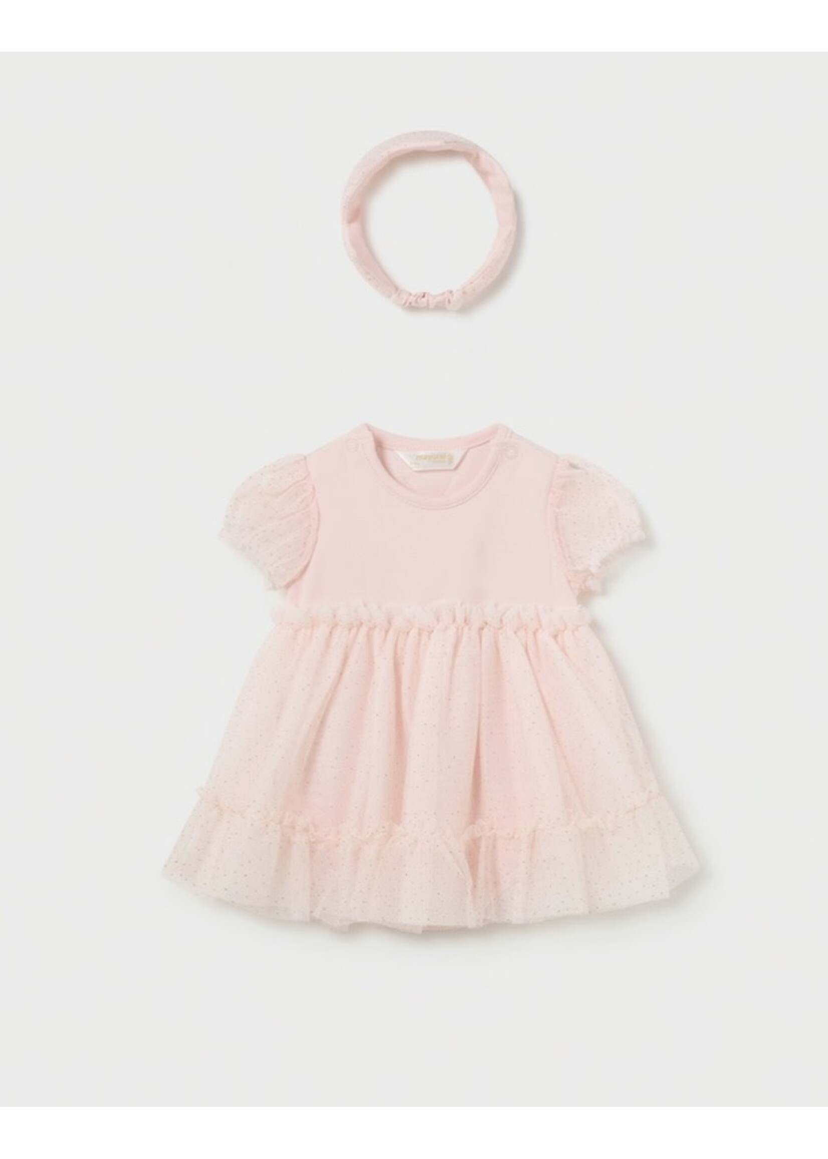 Mayoral Mayoral, Newborn Tulle Romper with Crown || Nude