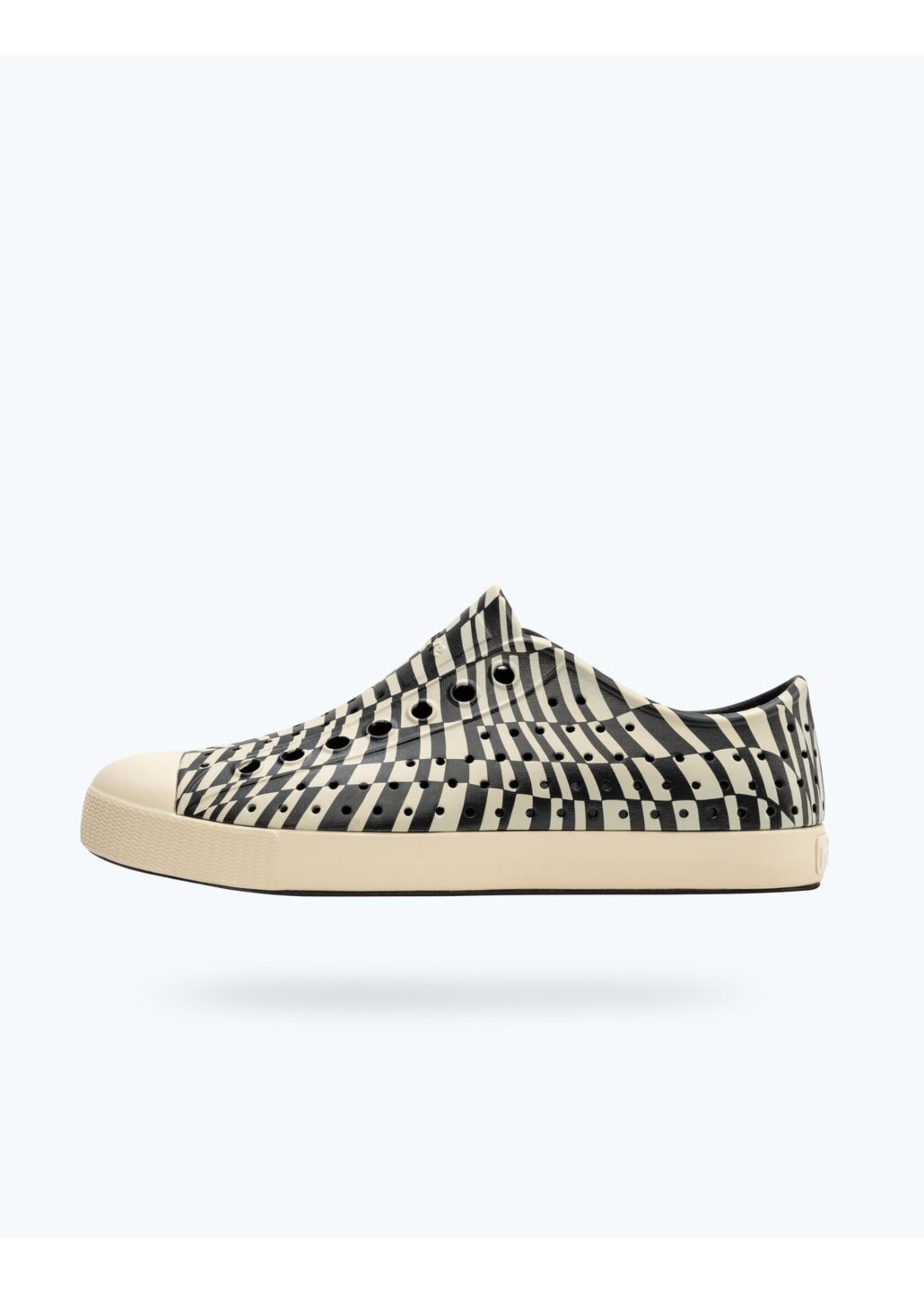 Native Shoes Native Shoes, Jefferson Print Adult || Bone Mini Checkers / Jiffy Black/ Bone White