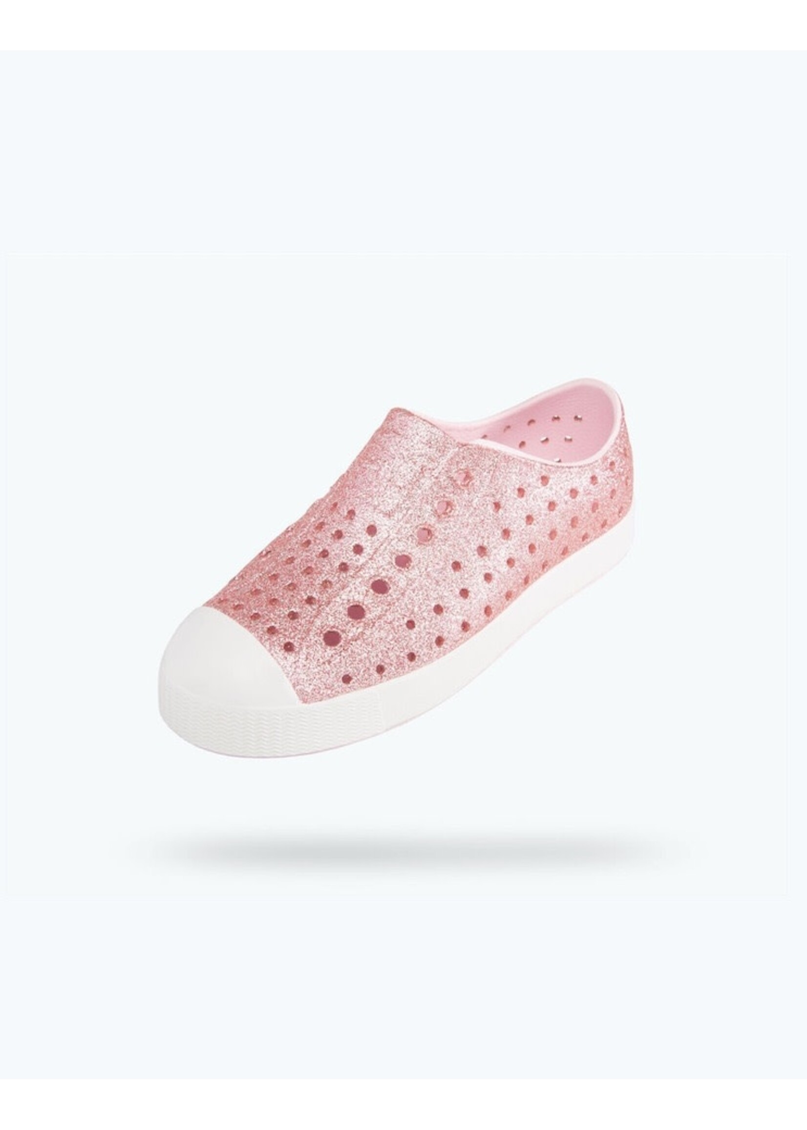 Native Shoes Native Shoes, Jefferson Bling Child || Milk Pink Bling/Shell White