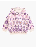 Souris Mini Souris Mini, Purple Floral Long Sleeve Hoodie || Cream