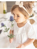 Souris Mini Souris Mini, Embroidered Cotton Dress with Bloomers|| Cream