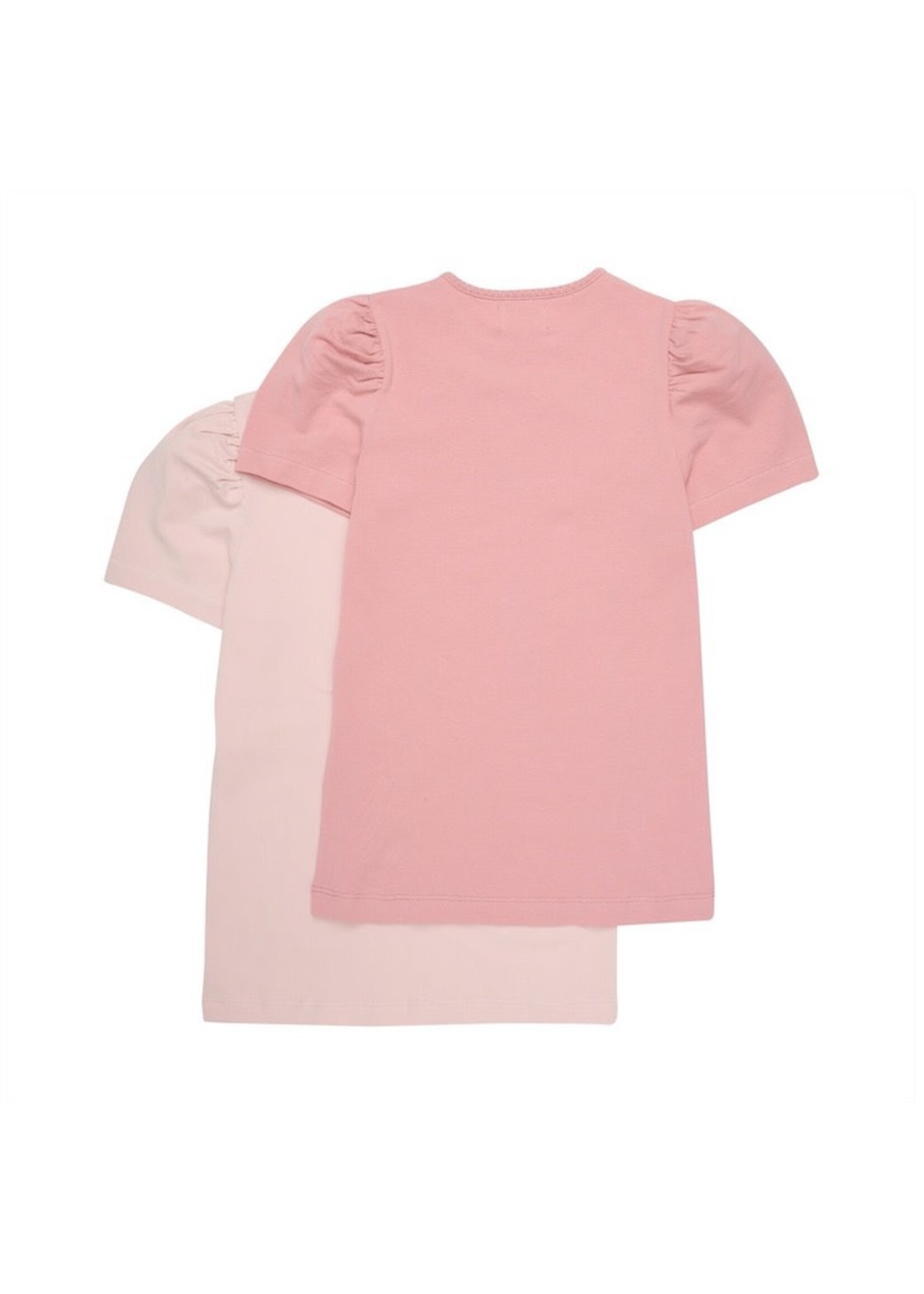 Creamie Creamie, Puff Shoulder T-Shirt 2 Pack  || Dusty Pink / Dark Pink