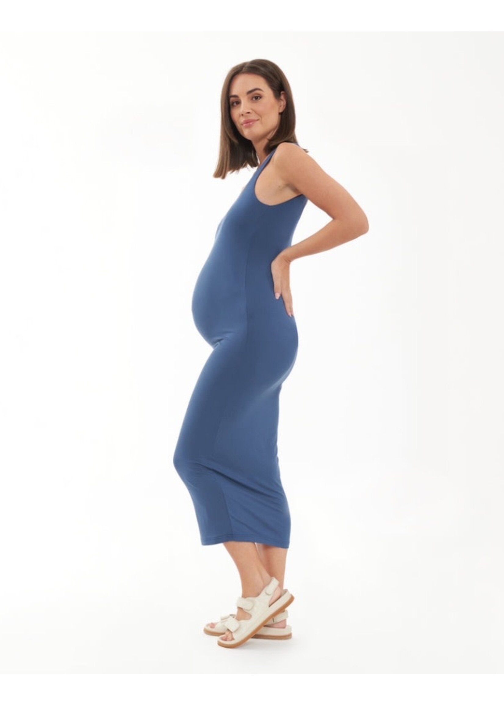 Ripe Maternity Ripe Maternity, Luxe Knit Contour Dress || Deep Blue
