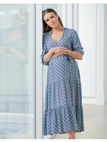 Ripe Maternity Ripe Maternity, Mila Longline Tiered Dress || Natural / Petrol