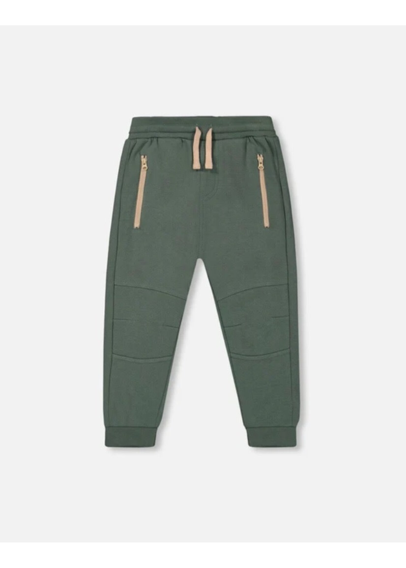 Deux Par Deux Deux Par Deux, Fleece Sweatpants With Zip Pockets || Forest Green