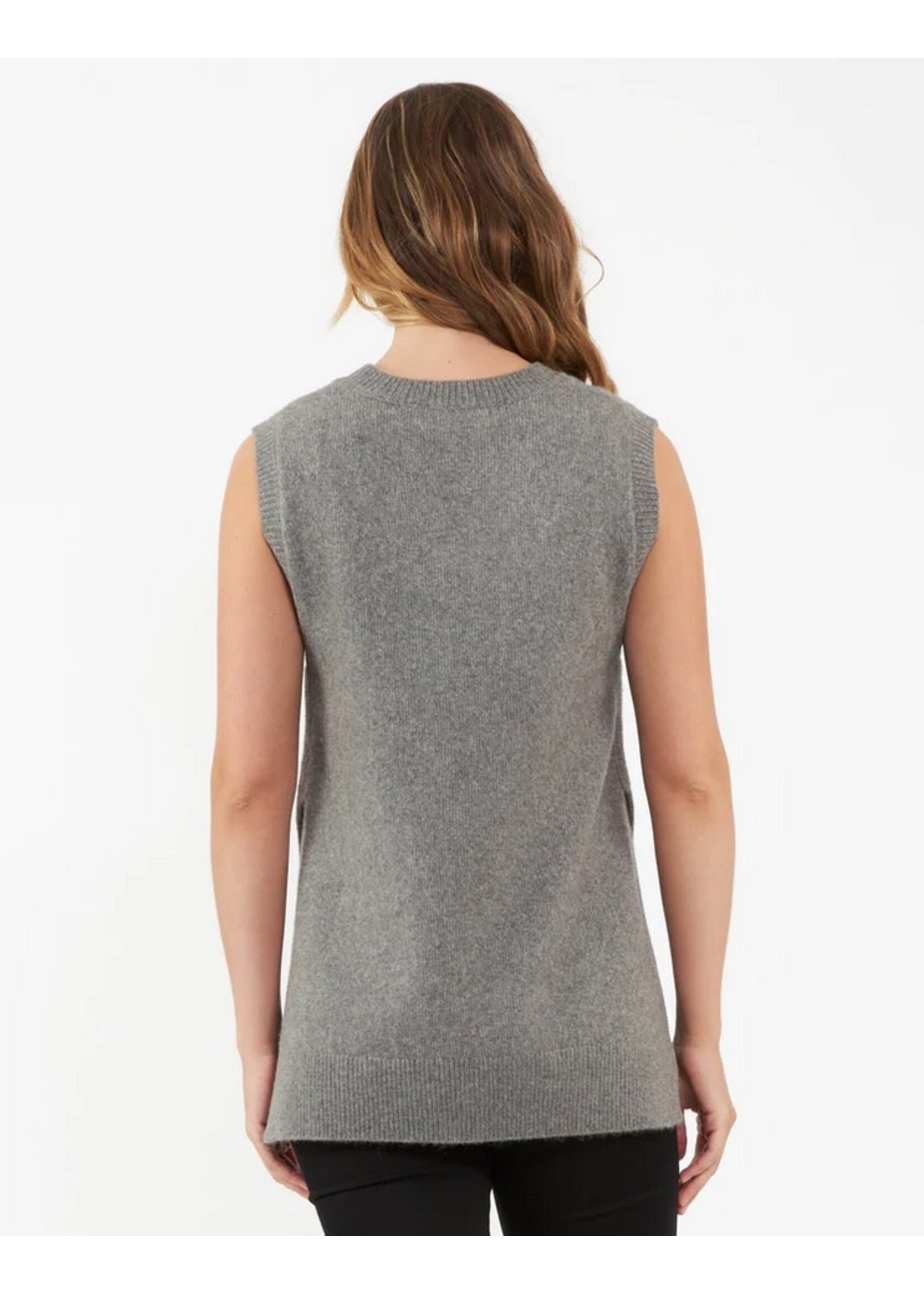 Ripe Maternity Ripe Maternity, Josie Side Split Knit Vest || Grey Marle