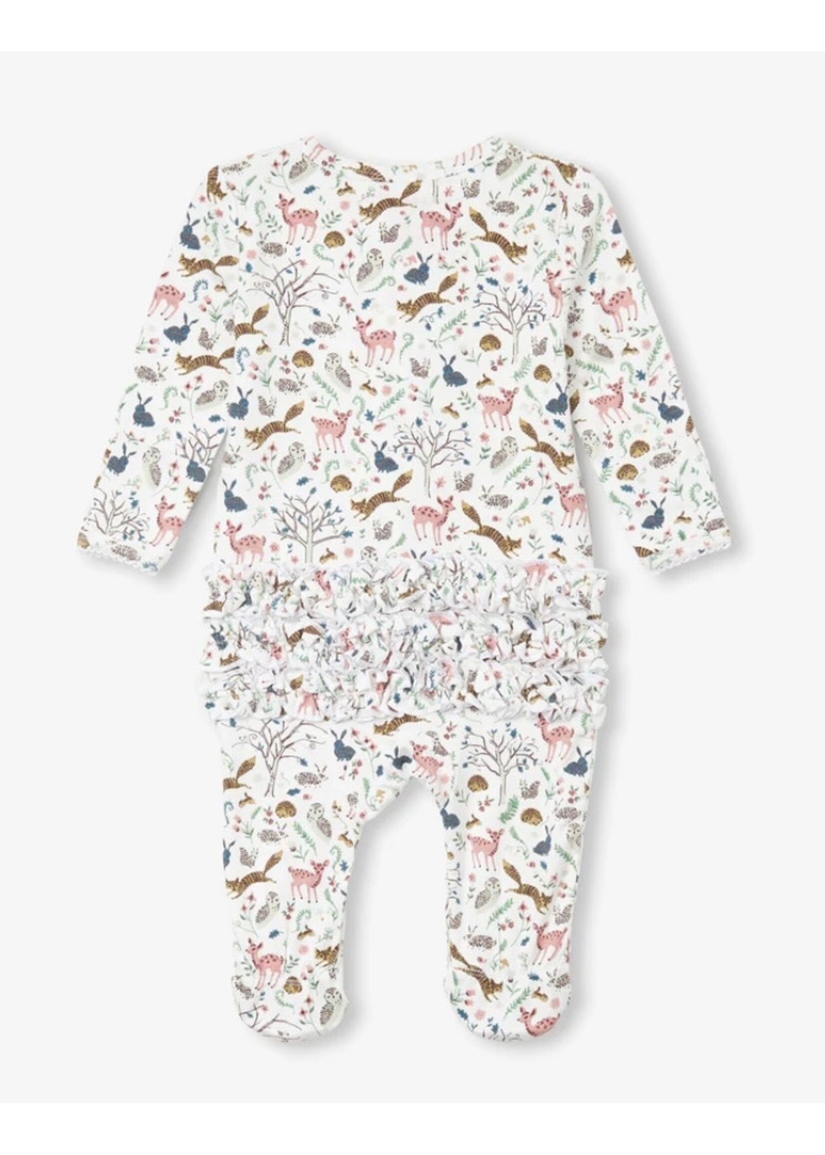 Hatley Ruffle Bum Bamboo Coverall - Happy Forest Hatley Ruffle Bum Bamboo Coverall - Happy Forest