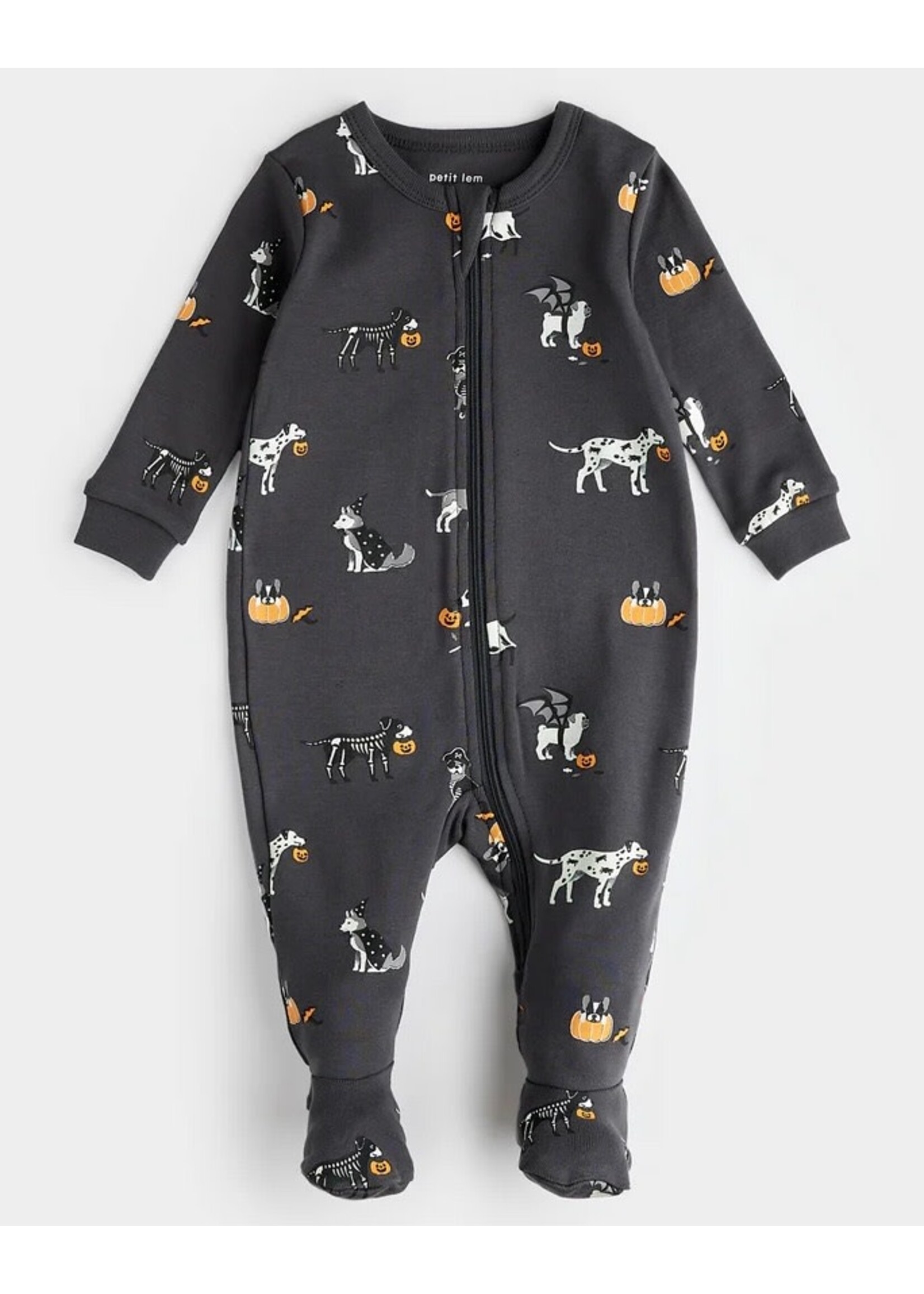 Petit Lem Petit Lem, Howl-oween Print Glow in the Dark Sleeper || Asphalt