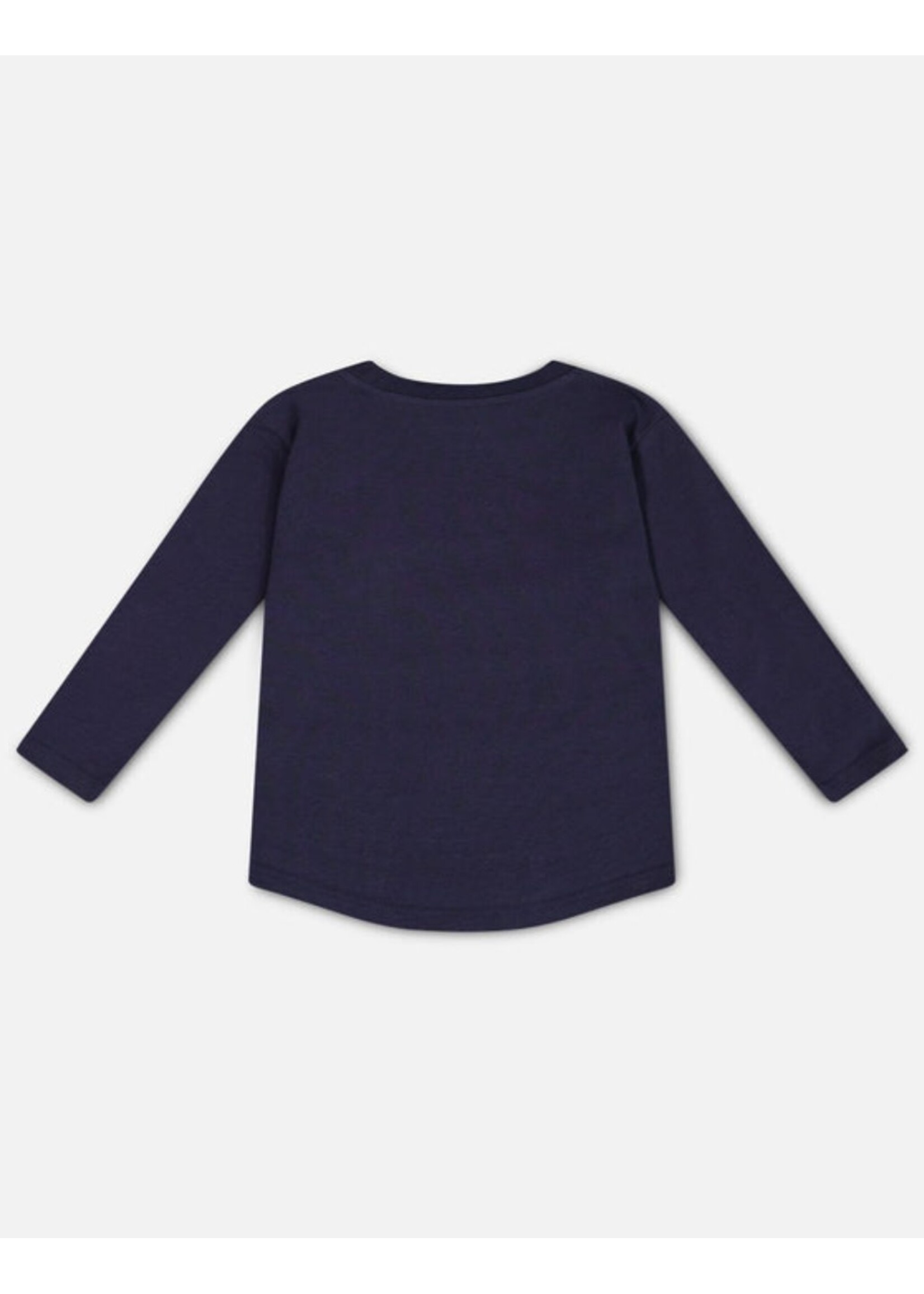 Deux Par Deux Deux Par Deux, Abstract Dog Print Raglan T-Shirt || Navy