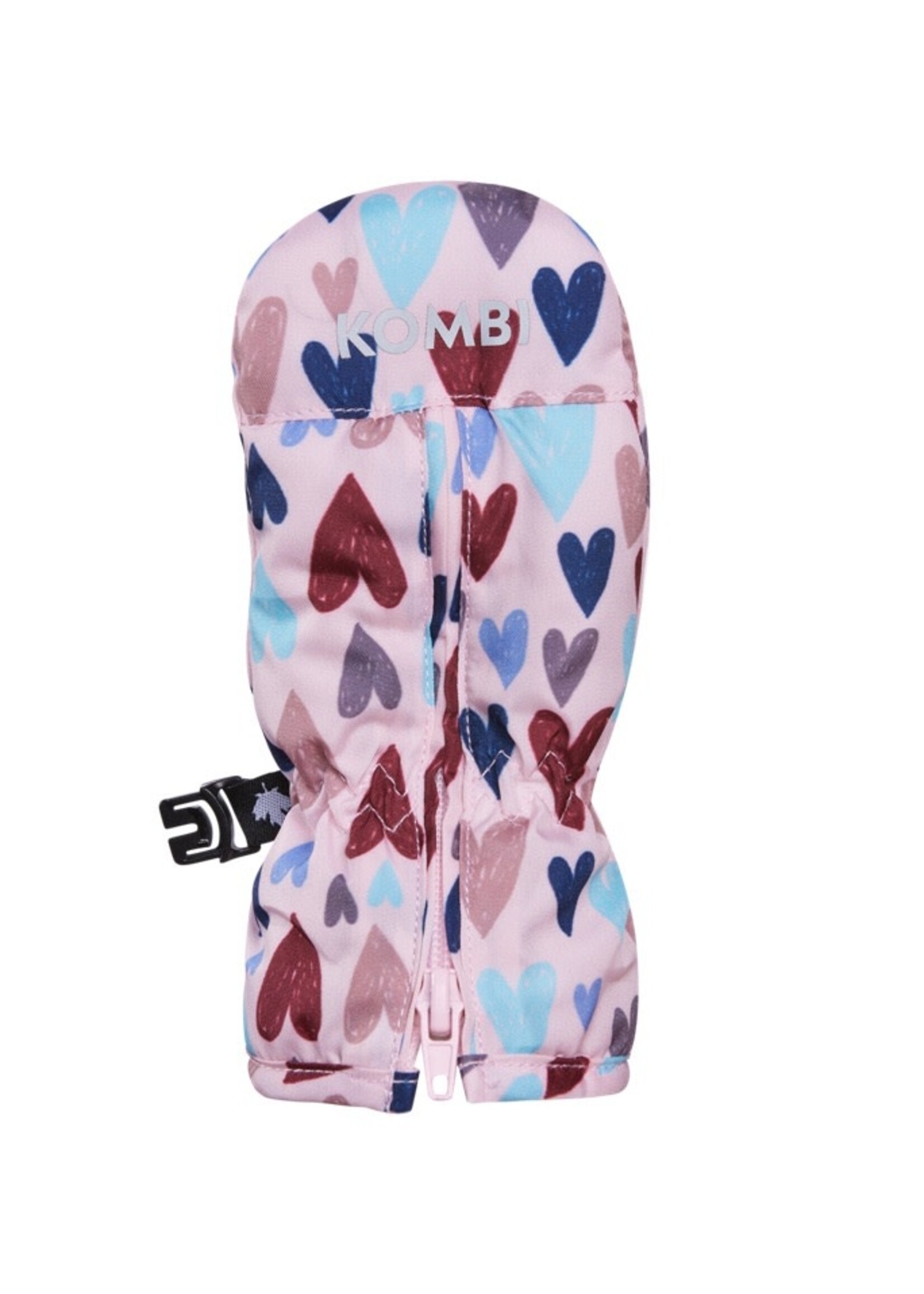Kombi Kombi, Adorable Full-Zipped Infant Mittens || Doodle Hearts