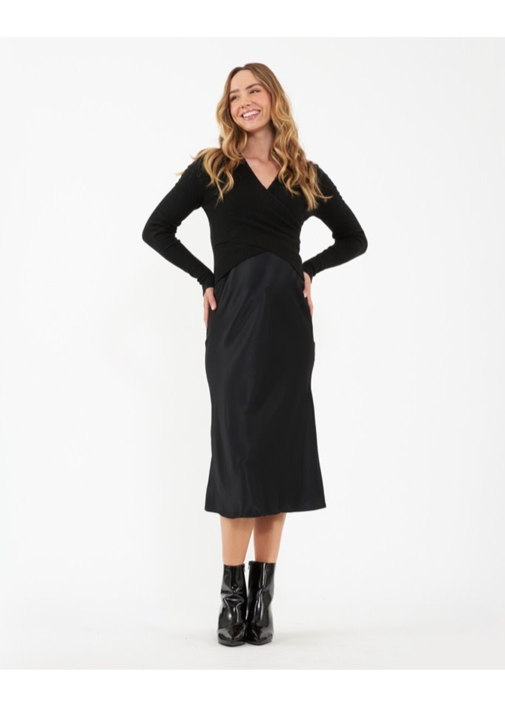 Ripe Maternity Ripe Maternity, Crystal Satin Skirt || Black