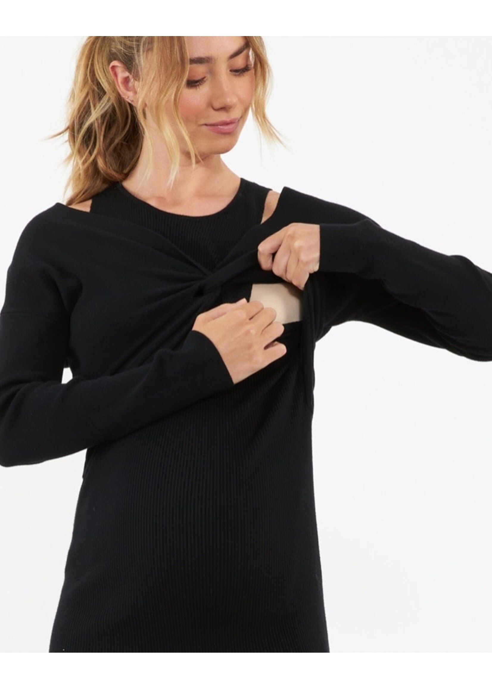 Ripe Maternity Ripe Maternity, Dayna Maternity and Nursing Knit Dress || Black