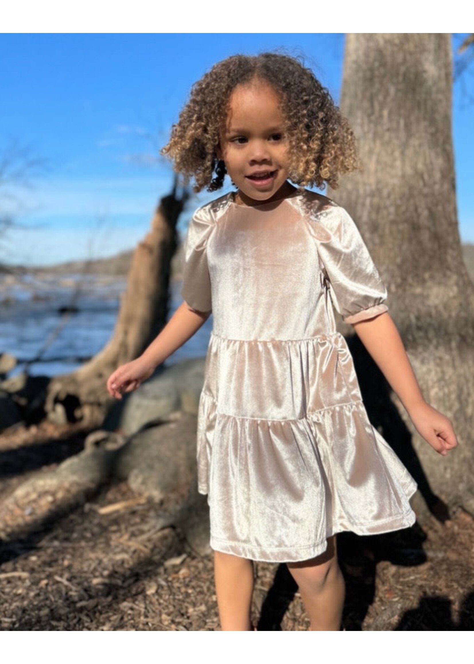 Vignette Vignette, Alice Velour Dress || Wheat