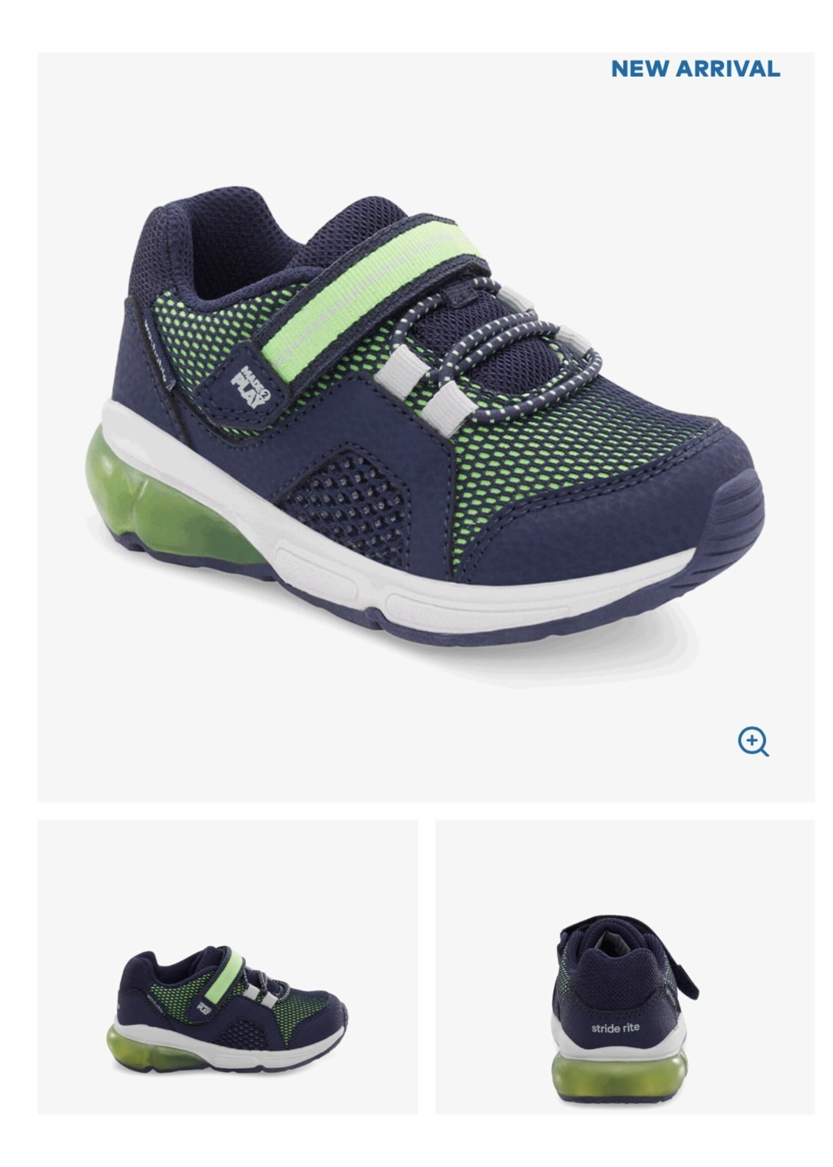 Striderite Stride Rite Made2Play Lumi Bounce Sneaker || Green Gecko