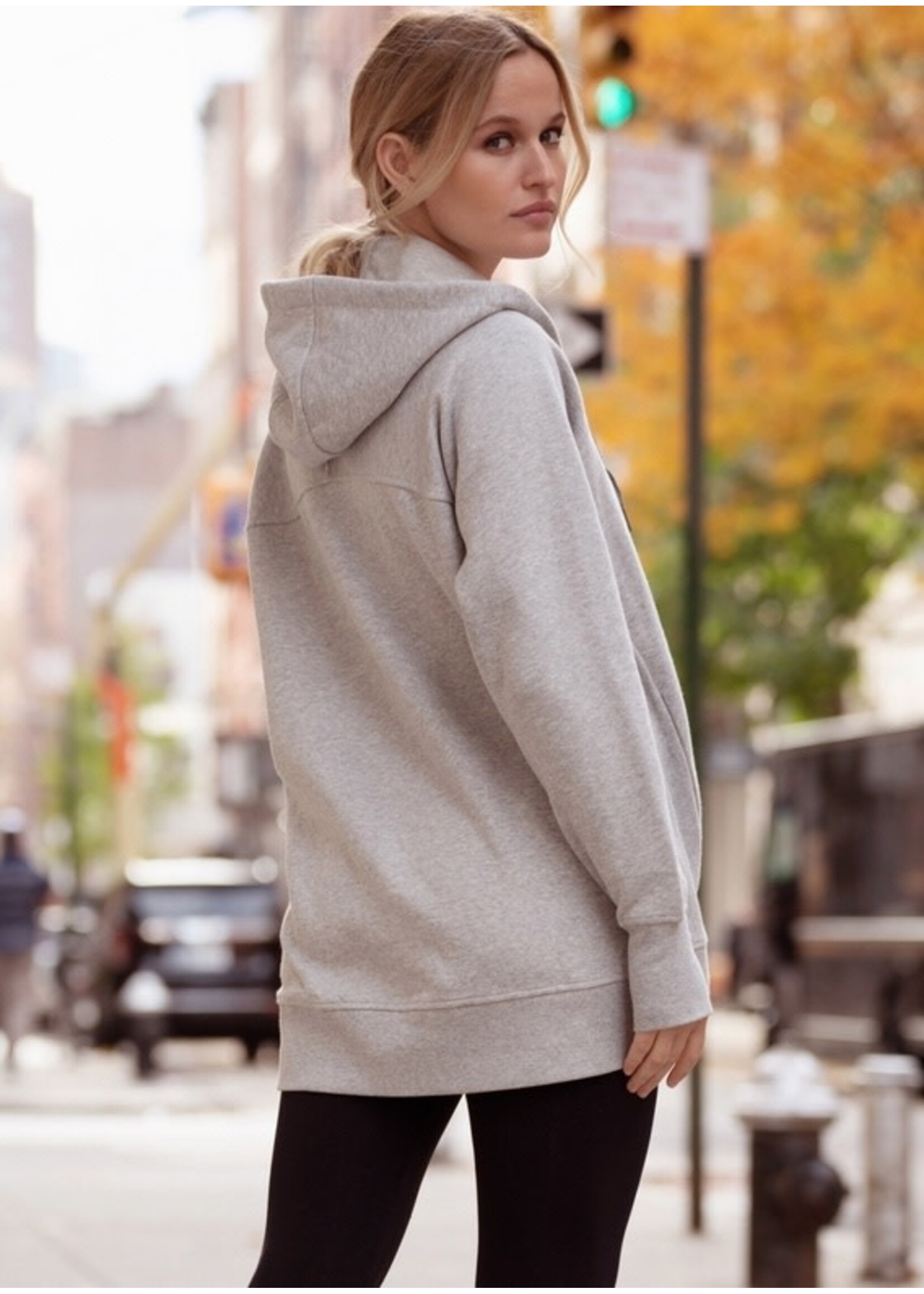 Seraphine Seraphine, Jetta | 3 In 1 Relaxed Fit Maternity / Baby Wearing Hoodie || Grey Marle